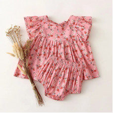 Set of dress and shorts with flowers print