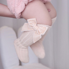 Knee socks with velour bows
