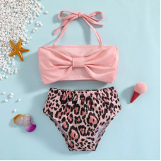 Two-piece leopard swimsuit