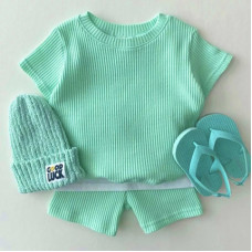 Waffle set with shorts