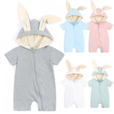 Bunny romper with short sleeves