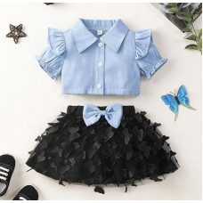 Blouse and skirt with butterflies