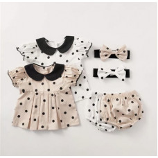 Dress and shorts with polka dots
