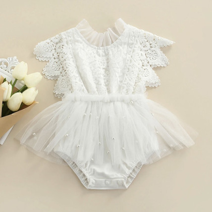 Elegant bodysuit with tulle and beads