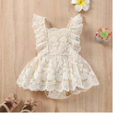 Bodysuit-dress with lace tulle skirt