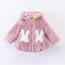 Eco-fur coat with bunnies