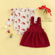 Corduroy sundress and elegant bodysuit