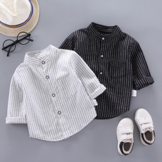 Striped stand-up shirt