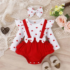 Heart-shaped bodysuit with bows