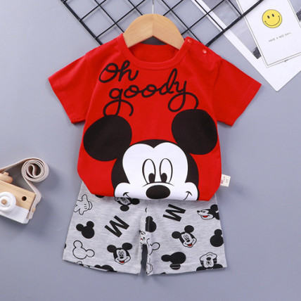 Set of T-shirt and shorts with Mickey print