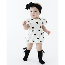 Muslin bodysuit without sleeves with hearts